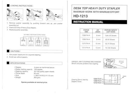 Kangaro HD-1213 Heavy Duty Stapler - Quick Loading Mechanism 2