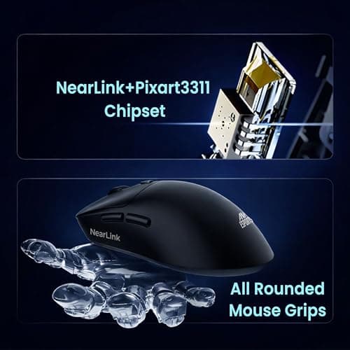 Ant Esports Diamondback 55 Smartchoice Wireless Gaming Mouse, Tri-Mode 2.4GHz Bluetooth Wired, PixArt PAW3311 Sensor, 24000 DPI, 1000Hz Polling Rate, 54g Superlight, 300mAh Battery, PC Xbox Mac PS 5