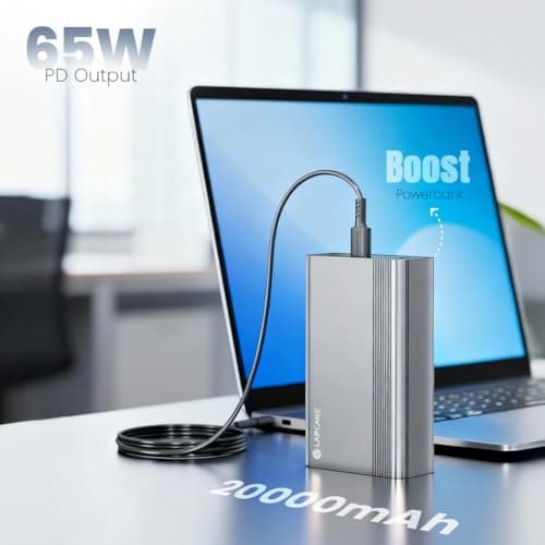 Lapcare Boost 65W PD Super Fast USB Charging 20000Mah Laptop Powerbank Supports Super Fast Charging 2.0, Charges Macbooks, Laptops, Dslrs and Gaming Console, Silver 2