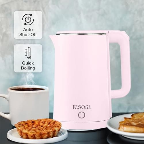 Tesora Premium Electric Kettle | Auto Power Cut | Boil-Dry Protection | Cool Touch Double Wall | 1500 Watts |1-Year Warranty by Tesora (Pink-01) 5