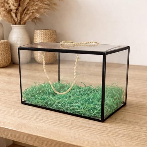 SATYAM KRAFT 6 Pcs Transparent Gift Goodie Boxes Packaging Hamper Boxes for Wedding Return Gifts Valentine Gifting item for Him Her, Birthday Celebration, Engagement, Anniversary (Black, 30 cm)