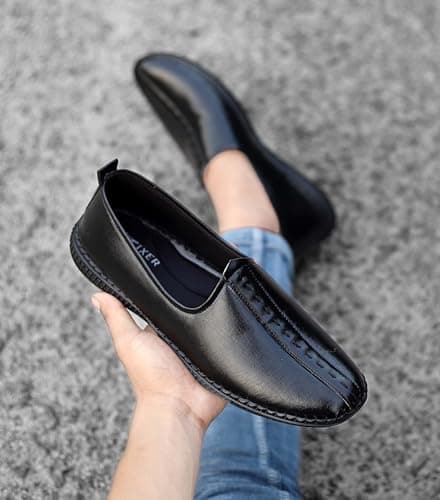 Zixer E7008 Ethnic Wear Wedding Party Half Shoes for Men Mojri Casual Formal Back Open Shoe Casuals for Men Black 2