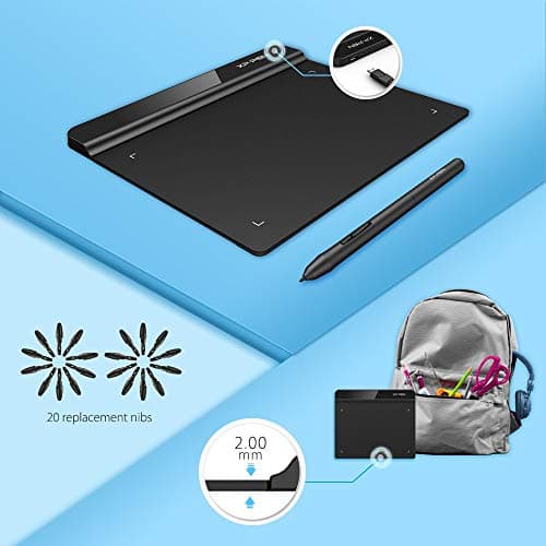 XP-Pen StarG640 Graphics Drawing Tablet Pen Tablet (6x4 Size, 8192 Levels of Pressure Sensitivity, Battery Free Stylus and 20 Replacement nibs), Black 4