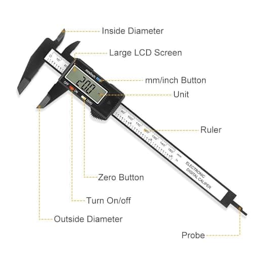 Inditrust New Digital vernier Caliper, 0-6 inches Caliper with Large LCD Screen, Auto - Off Feature, Inch and Millimeter Conversion Measuring Tool, Perfect for Household with Plastic case 2