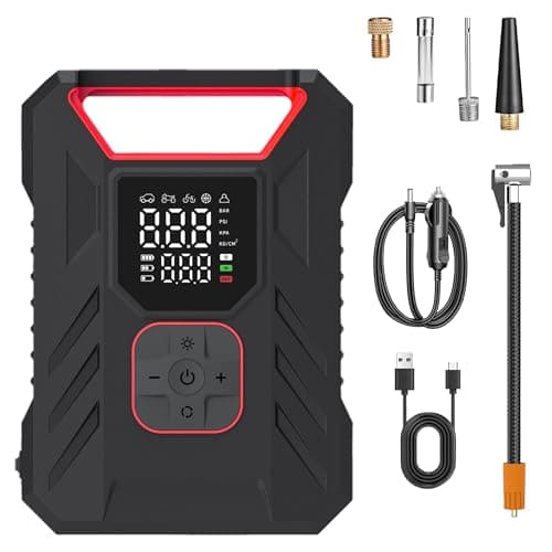 TUSA Storm Pro 10X Fastest Tyre Inflator, Inflates Tyre in 2.5 Minutes (0-33 PSI), 2 in 1 Corded & Cordless Portable Air Compressor with 150 PSI Digital Display for Cars, Bikes (1 Year Warranty)