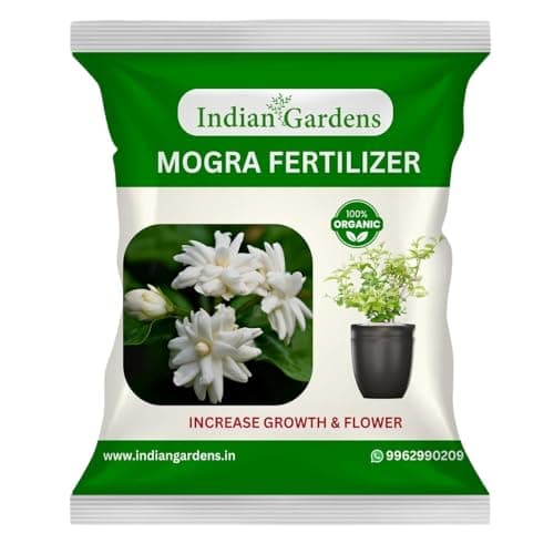 Indian Gardens - Mogra Fertilizer (400 Grams) | Organic Flower Booster for Jasmine Plants | Promotes More Flowers | Green Leaves & Strong Roots