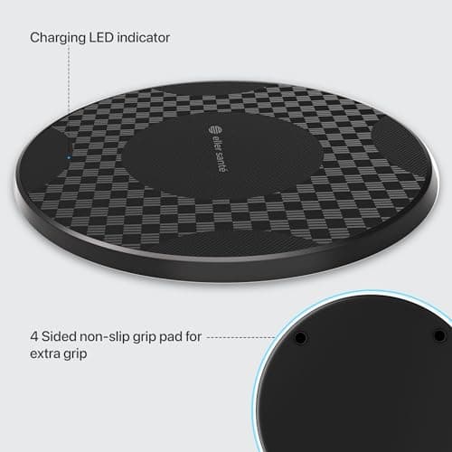 eller santé® 15W Wireless Charger Waverex Fast Charging Pad PD & Qi-Certified with Type C Cable for iPhone 17/17 Air/17 Pro/17 Pro Max, 16/16 Plus/16 Pro/16 Pro Max, iPhone 15/14/13/12/11 Series 3