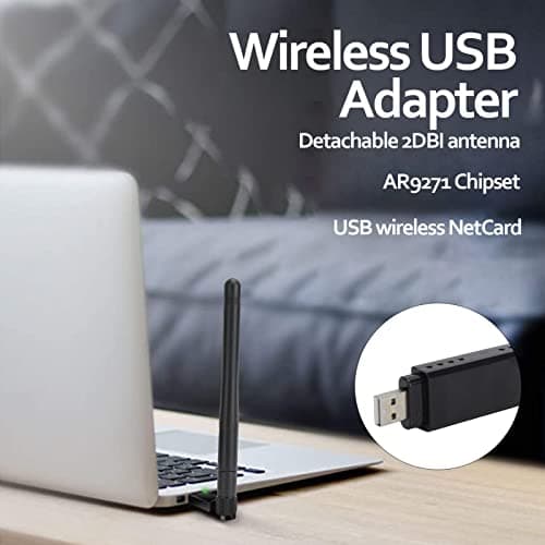 Gugxiom Ar9271 Usb Wireless Wifi Adapter With 2Dbi External Antenna,For Desktop Kali Linux Ubuntu Windows Xp 7 8 10 Ros,Black 3