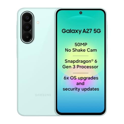 Samsung Galaxy A27 5G (Light Green, 8GB RAM, 256GB Storage) | 50MP No Shake Triple Camera | Snapdragon 4nm Processor | LPDDR5x | UFS 3.1 Storage | 6 Gen OS Upgrades | Super AMOLED Display