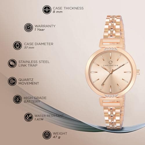 Carlington Iconic Analog Watches for Women with Premium Stainless Steel Strap - CT 2034 4