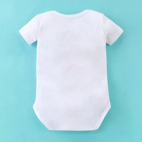 KNITROOT Father's Day Special, Cotton Onesie, Daddy's Little Co-Pilot, Unisex Baby Kids Half Sleeve Cotton White Romper, Sleepsuit, Bodysuit, 9-12 Months, Infant Cloth for Boys & Girls 4