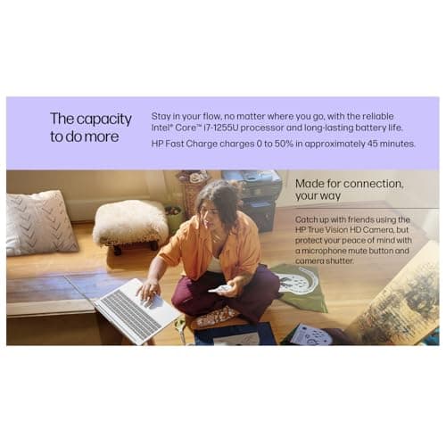 HP New Core i7 15.6" Laptop 2026 Edition | Intel High-Performance Core i7-1255U up to 4.7GHz | 16GB RAM - 512GB PCIe SSD | Webcam | FHD | Long Battery Life | Windows 11 | Business & Academic 4