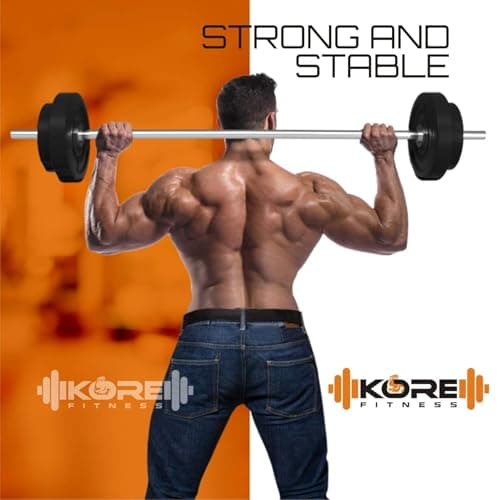 Kore PVC 15 Kg Home Gym Set with One 3 Ft Plain + One 3 Ft Curl Rod and One Pair Dumbbell Rods, Multicolour 5
