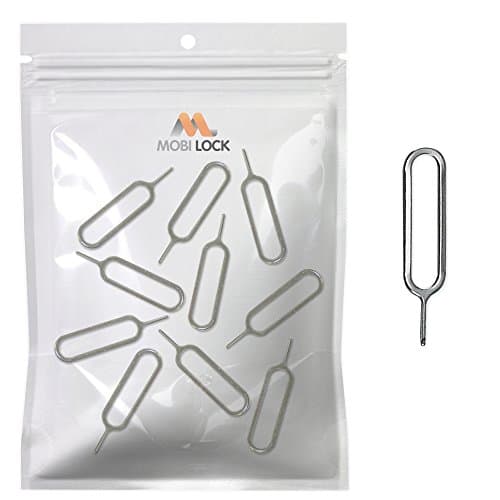 10pcs Sim Card Tray Removal Tool Compatible with All Smartphones and Tablets - iPhones, Android - Samsung, HTC, Pixel, Sony, Motorola - by Mobi Lock 2