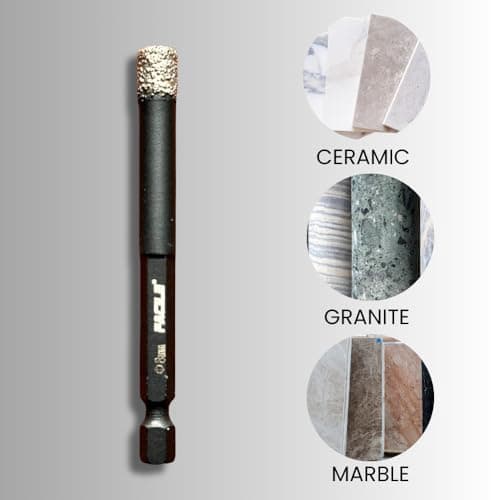Facile® 8mm Diamond Drill Bit | Heavy Duty Brazed Core Bit for Tile, Marble, Granite, Porcelain & Ceramic | Professional Hole Saw for Clean Drilling 3