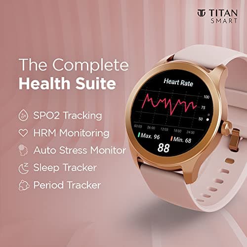 Titan Smart Smartwatch with Alexa Built-in, Aluminum Body with 1.32" Immersive Display, Upto 14 Days Battery Life, Multi-Sport Modes with VO2 Max, SpO2, Women Health Monitor(Black) - 90137AP01 5