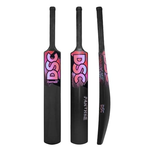 DSC Panther Plastic Cricket Bat - Ideal for Tennis and Gully/Turf Cricket Bat, Color-Black, Size-6 (12-15 Yrs)