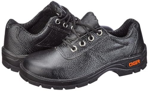 Tiger Men's Low Ankle Steel Toe Safety Shoes, (Black, Leather) (7 UK, UK Footwear Size System, Adult, Men, Numeric, Medium, 7) 4