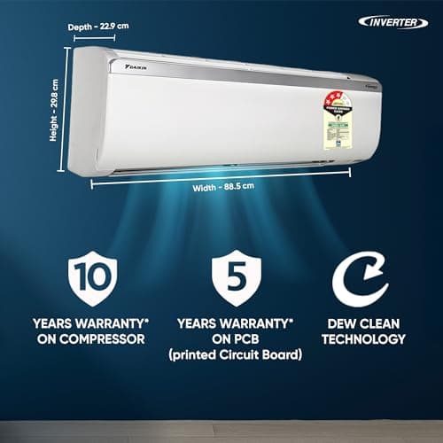 Daikin 1.5 Ton 3 Star, New Star rated, Inverter Split AC (Copper, PM2.5 Filter, MTKL50XV16, White) 3