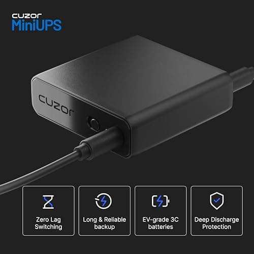 Cuzor Mini UPS 12V Router UPS up to 2A | Up to 5 Hours Backup | WiFi UPS Power Backup During powercuts | 2x2900 mAh | Mini ups for Router 3