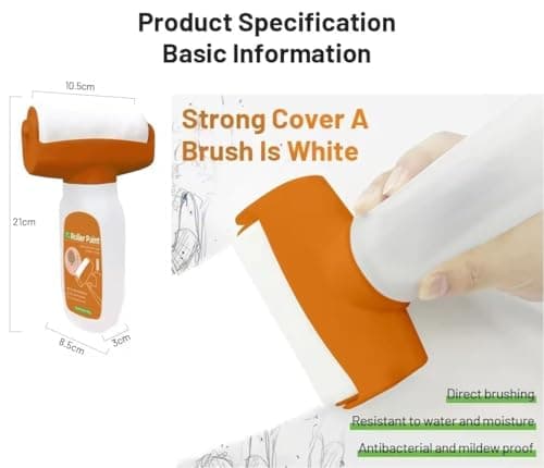 Multifunction Wall Repair Roller Paint 500g Crack Concealer Tool with Water-Based Latex DIY Renovation Roller Brush for Home Walls Ceiling Easy to Use Quick Fix Painting Solution 2