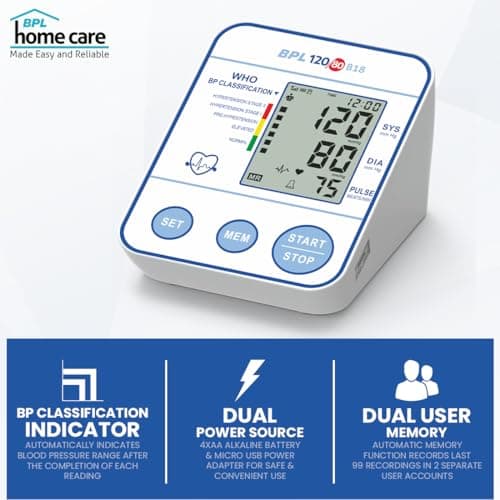 BPL Medical Technologies 120/80 B18 Digital Blood Pressure Monitor with USB Compatibility Automatic 4