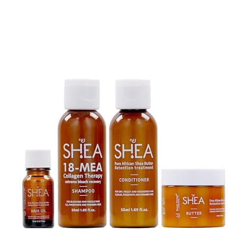 Beauty Garage Shea Retention Treatment Hair Care Kit | Includes Shampoo, Conditioner, Hair Oil & Shea Butter – Compact Daily Hair Care for Softness & Manageability