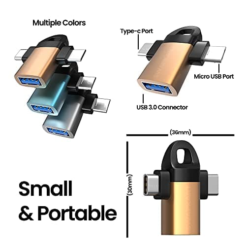 SWAPKART 2 in 1 OTG Adapter Type c OTG,Micro USB OTG Micro USB + c c Type,Converter Adapter Type c and USB 2.0 Male to Female Converter Cable for Pen Drive Compatible Transmission for Android 3