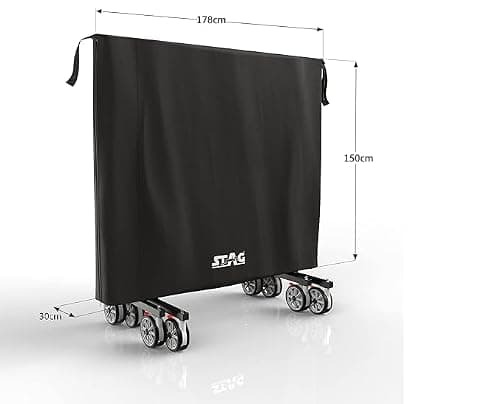 STAG ICONIC Table Tennis All Weather 2-in-1 Table Cover | Waterproof Indoor & Outdoor Protection | Fits Flat & Folding Tables | Heavy-Duty 500D Polyester + PVC | UV Resistant, Dustproof, Durable 2