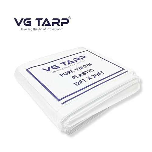 VG TARP Multipurpose Plastic Dust Covering Protection Sheet for Home Packaging Protect Your Furniture, Wooden Flooring, AC, Fridge, Outdoor Space etc. from Paint Stains SIZE-12Ft Width x 20Ft Long 2