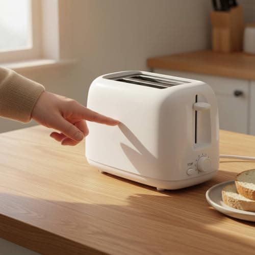 SNAPPSY Automatic Automatic Lift Electric Toaster Easy to Use Smart Toaster Quick Breakfast Small Appliance Even Toasting, White, EU 220-230v 5