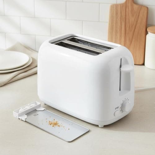 SNAPPSY Automatic Automatic Lift Electric Toaster Easy to Use Smart Toaster Quick Breakfast Small Appliance Even Toasting, White, EU 220-230v 4