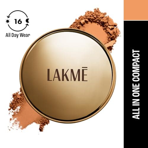 Lakme 9 to 5 Primer with Matte Powder Foundation Compact, Natural Almond, 9g 3