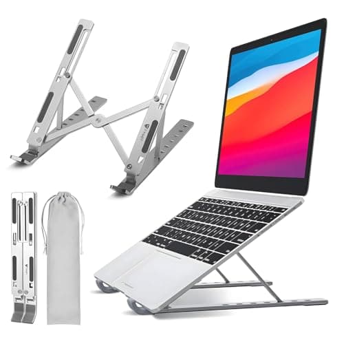 Volven Laptop Stand Metal for Desk And Table, Adjustable Laptops Table Stands with Tablet Desks Stand Design, Foldable Laptop Clamp Stands And Laptop Dock Stand for Home, Work From Desk or Floor Setup