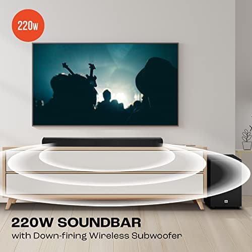 JBL Cinema SB271, Dolby Digital Soundbar with Wireless Subwoofer for Extra Deep Bass, 2.1 Channel Home Theatre with Remote, HDMI ARC, Bluetooth & Optical Connectivity (220W) 3