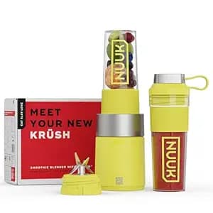 NUUK KRUSH Blender Mixer Grinder | 500W Personal Smoothie Blender with 24,500 RPM | 6-Leaf Blade | Compact Mixer Grinder for Gym, Office, Kitchen | BPA-Free 460ml Go Jar™ | Titanium Alloy Build