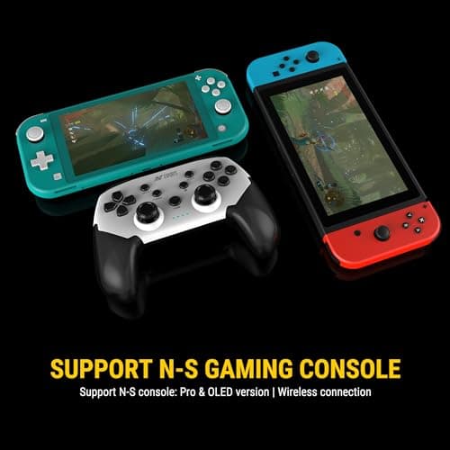 Ant Esports GP320 Wireless Bluetooth Gamepad with Dual Vibration, Turbo & High Precision Joysticks, Compatible with Android, iOS, Windows PC, PS4, PS3 & Nintendo Switch (Black/White) 4