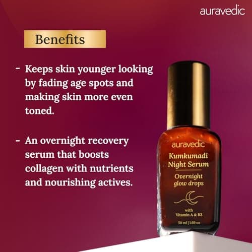 Auravedic Kumkumadi Tailam Retinol Face Serum For Pigmentation and Dark Spot 50ml Niacinamide Serum For Oily Skin Dry Skin Combination Kumkumadi Oil For Face Anti Aging and Pigmentation 6