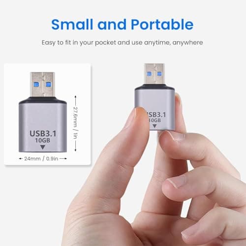 Tobo Type C to USB Adapter USB 3.1 Type C to USB Charger Converter Support 10Gbps Speedy Data Transfer & 20W Fast Charging Compatible with Phone 15, Book, Sa-ung Galaxy 5