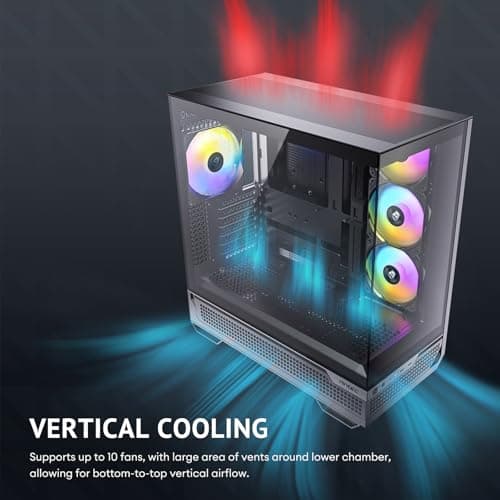 Antec C7 ARGB ATX Mid Tower PC Case Black 270 Degree Panoramic View 3 Side Glass 3