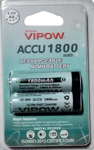 GP Power AA Rechargeable Batteries 1800mAh (Pack of 2 AA Rechargeable Batteries), ACCU 1800mAh NI-CD Battery