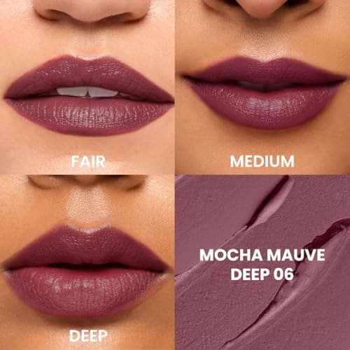 Typsy Beauty Cocoa Peptide Velvet Matte Lipstick | 8hr Wear, Soft Blur Finish, Lightweight Texture, Hydrating Nude Lipstick| Mocha Mauve Deep 09 | Cocoa Peptides | Vegan & Paraben-Free 3.5g 3