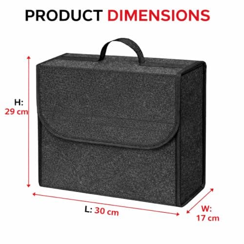 JVCV® Car Trunk Boot Organizer, Car Storage and Organizer Anti Slip Car Accessories Organizer for Car, Suv, Sedan, Truck, Minivan Anti Slip Bottom (Small). 2