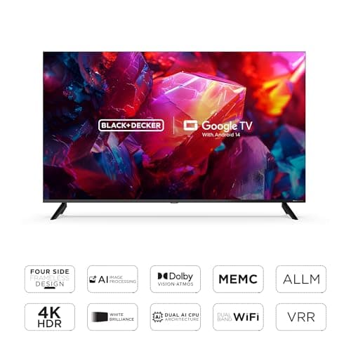BLACK+DECKER 109 cm (43 inches) A1 Series 4K Ultra HD LED Smart Google TV BXTVGU43UD2875ATIN (Black) 2