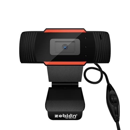 Zebion Vision Webcam HD 720p, Driverless DSP Chip, 4X Digital Zoom|Digital Video|CMOS Sensor|Built-in Mic| LED Lights, 30fps, Plug and Play USB Interface, Auto White Balance (USB 2.0)