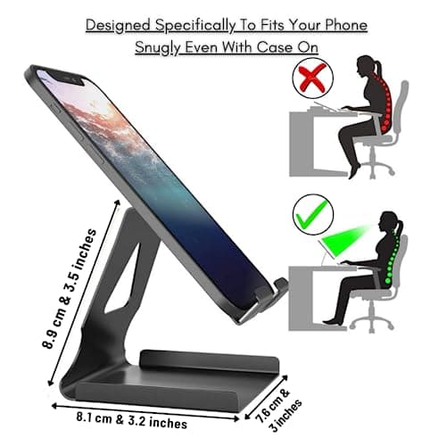 GizmoGrid Mobile Holder | Tablet Stand, Mobile Stand & for Kindle, ipad | Ideal for Classes, Calls, Gaming & Videos | Wide Compatibility | Anti-Skid Rubber - Made in India (ZenGrip - Set of 2) 3