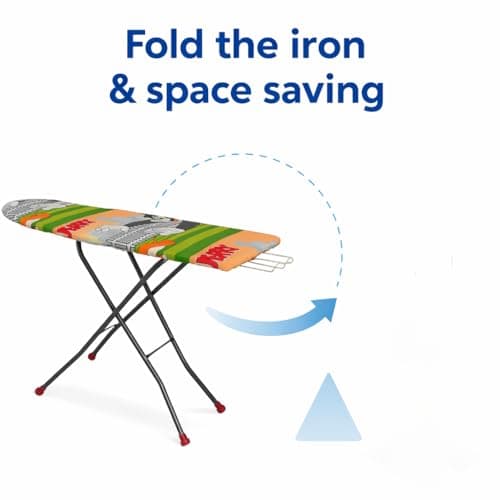 PARASNATH Wooden Ironing Board Press Table 18" X 48" with Wire Press Holder Large Size - Foldable & Adjustable Colour May Vary, Multi-Color Made in India 4