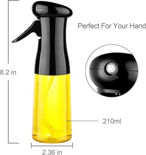 Venja Oil Sprayer For Cooking, Glass Olive 200Ml Oil Sprayer Mister, Olive Vineger Spray Bottle, Kitchen Gadgets Accessories For Air Fryer (Multicolor) 6