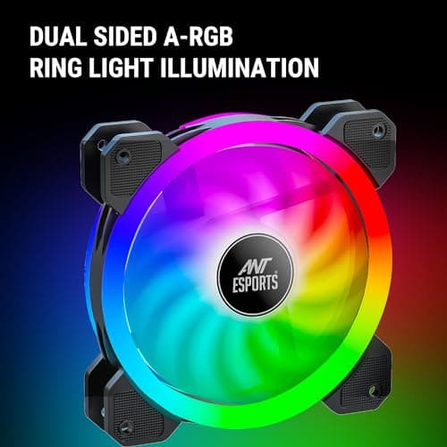 Ant Esports Superflow 120 ARGB V2, RGB Sync, Hydro Bearing, PWM Control, 1200 RPM Case Fan/Cooler 3