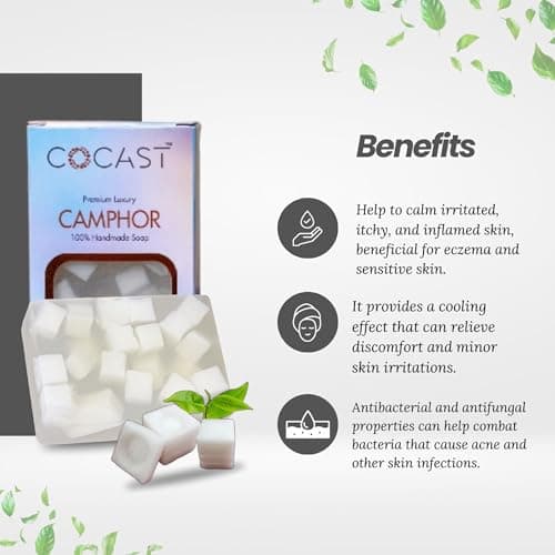 COCAST Premium Luxury Herbal Bathing Soap Bar | Neem, Sandal & Camphor | Handmade Herbal Soaps for Daily Cleansing | All Skin Types - 100g Pack of 3 2